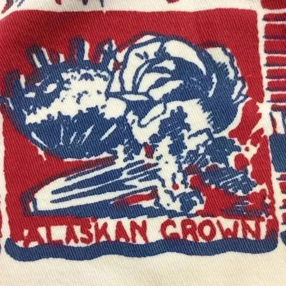 Vintage Alaska card table cloth 30 x 33.